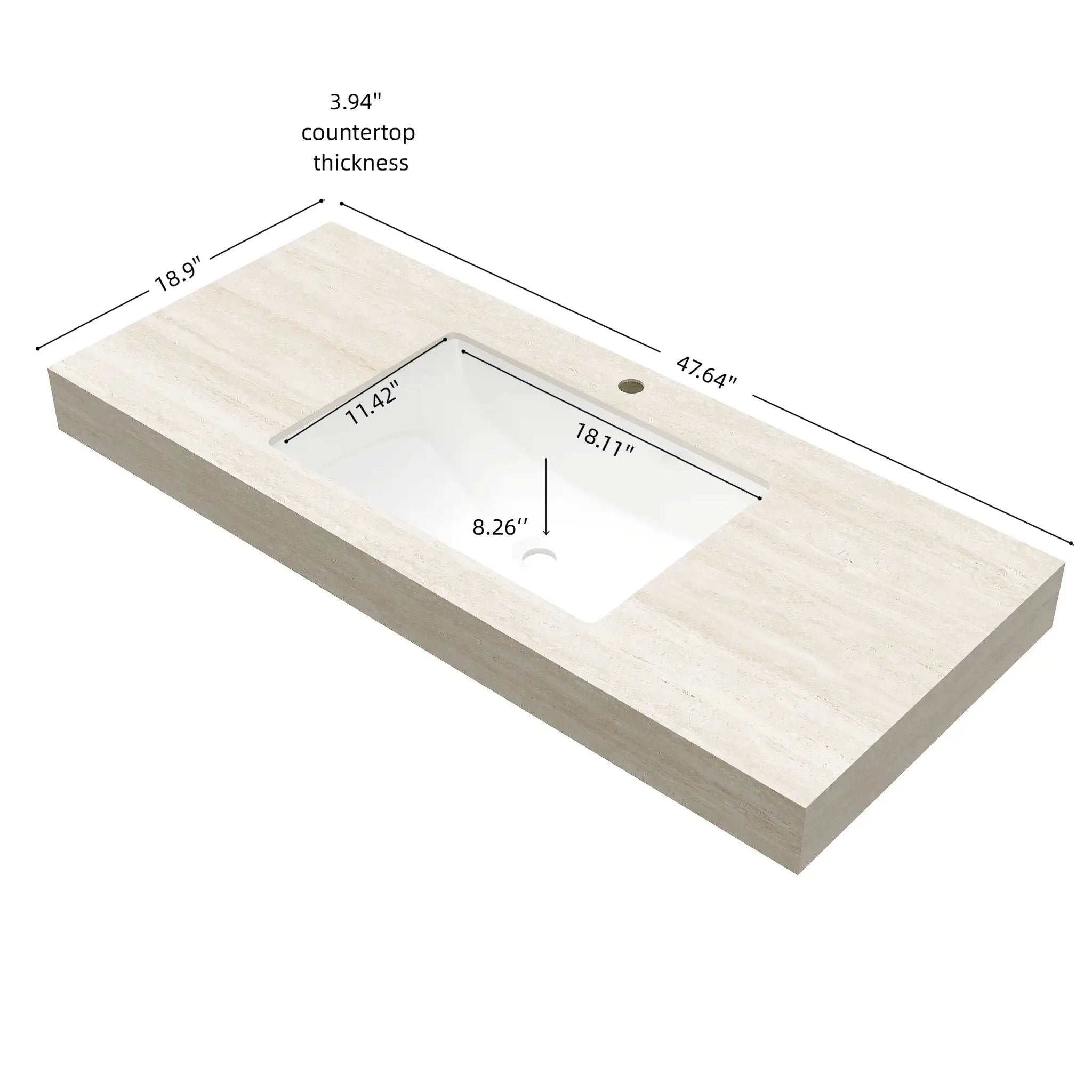 48" Roma Travertine Sintered Stone Countertop by HouseOfZazla