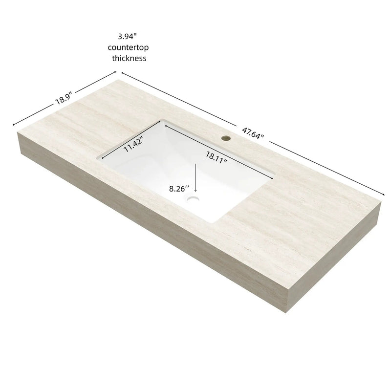 48" Roma Travertine Sintered Stone Countertop by HouseOfZazla