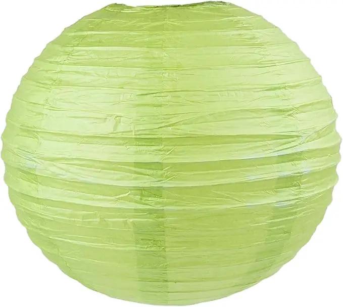 WYZworks - Round Paper Lanterns 10 Pack (Green Grape, 16") - Hanging Paper Lanterns Lamp for Wedding, Birthday, Party and Home Decorations with 8", 10", 12", 16" option by GreenHaven Gardens