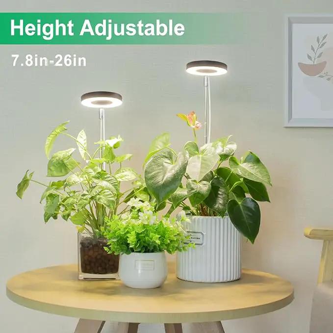 LORDEM Grow Light, Full Spectrum LED Plant Light for Indoor Plants, Height Adjustable Growing Lamp with Auto On/Off Timer, 4 Dimmable Brightness, Ideal for Small Plants, 3 Packs of Black by GreenHaven Gardens