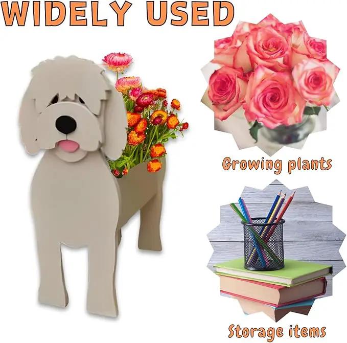 Golden Doodle Dog Planter Plant Pots,Cute Garden Dog Flower Planter,Large Dog Planters Birthday Gifts for Women,Office,Indoor/Outdoor Decor（9.84 * 9.06 * 17in） by GreenHaven Gardens