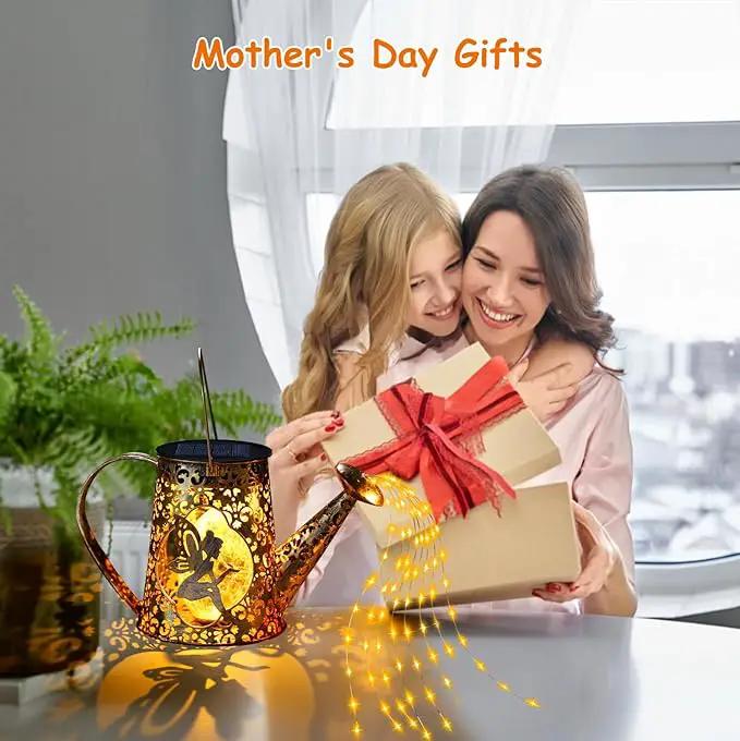 YJFWAL Solar Watering Can Lights, Unique Fairy Gifts for Women Mom Grandma Birthday, Waterproof Outdoor Garden Decor Large Hanging Solar Lantern Fairy Lights for Patio Porch Yard Flowerbed Pathway by GreenHaven Gardens
