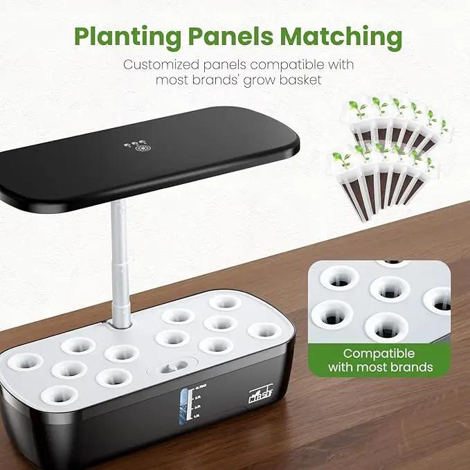 Indoor Garden Hydroponics Growing System 12 Pods, Indoor Herb Garden with LED Grow Light, Adjustable Height Up to 10.8inch, Hydroponics for Family by GreenHaven Gardens