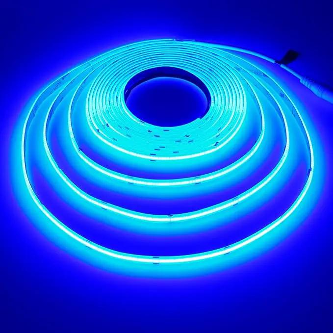 DC 24V COB LED Strip Light Blue IP65 Waterproof 5M/16.4ft Uniform Glow 2400LEDs Flexible LED Tape Lights for DIY Garden Backyard Corridor Stairs Decoration(No Power Supply) by GreenHaven Gardens