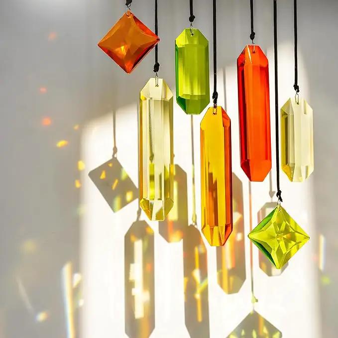 HDCRYSTALGIFTS 7PCS Sun Catchers Crystals Hanging Ornament,Christmas Decorations,Rainbow Prisms Hanging Crystals for Window Indoor Garden Decor (Season Design) by GreenHaven Gardens