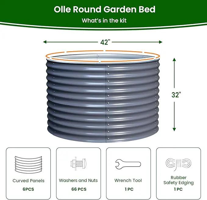 Olle 32" Tall, Metal Raised Garden Bed,Garden Beds Outdoor for Vegetables, Backyard Garden Kit, Raised Planter Box, Midnight Grey by GreenHaven Gardens
