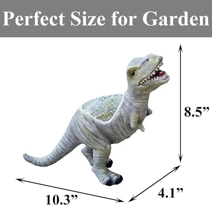 Outdoor Solar Statue Garden Decor, Dinosaur Garden Statues Outdoor Patio Lawn, Balcony Decoration, Solar Garden Outdoor Dinosaur Statues with LED Lights, Unique Gifts for Women by GreenHaven Gardens