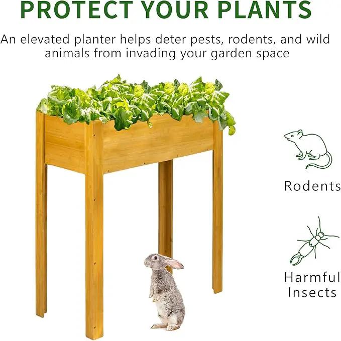 Premium Fir Wooden Raised Garden Bed with Four Legs for Backyard and Balcony Gardening,Suitable for Indoor and Outdoor use,33.07''×15.75''×38.58'' by GreenHaven Gardens