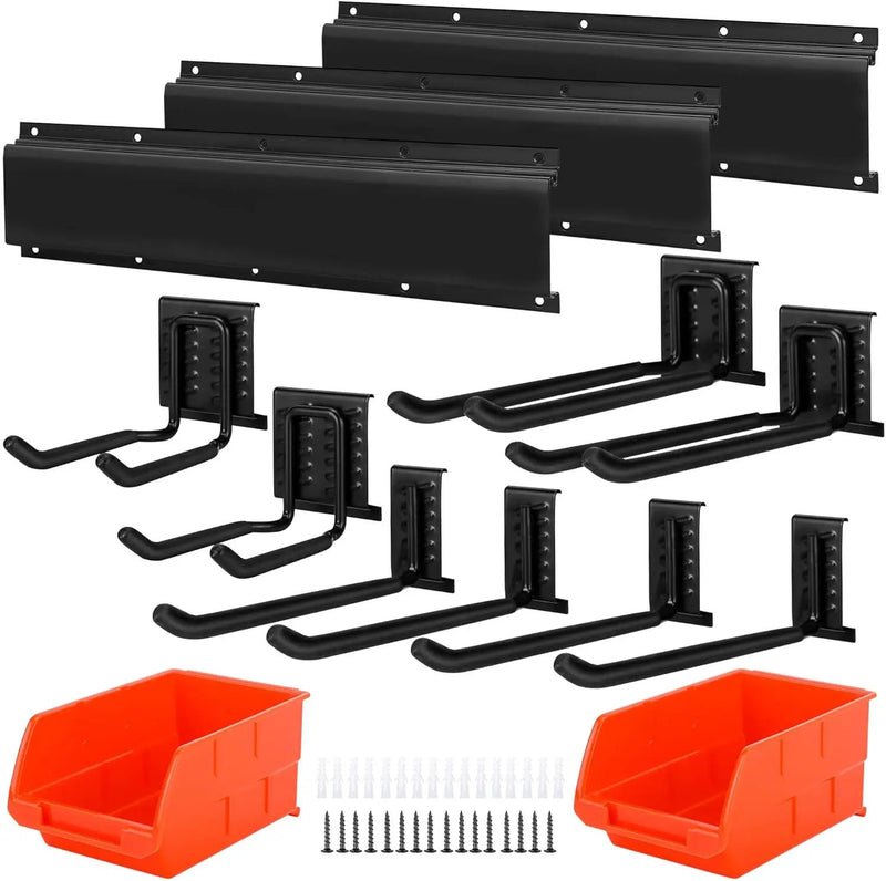 Garage Tool Organizer and Hanging Storage Rack, Heavy Duty Hooks for Organizing Various Tools in Shed, Garden, Yard by GreenHaven Gardens