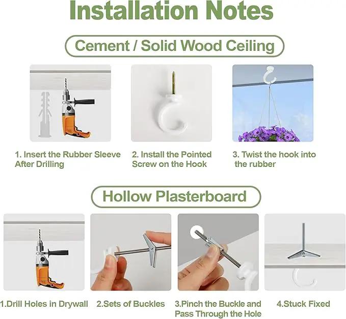 6pcs Ceiling Hooks for Hanging Plants,Hanging Hanging Lights Metal Small Hooks,Indoor Outdoor Wall Heavy Duty Plant Hanger Swag Hook by GreenHaven Gardens