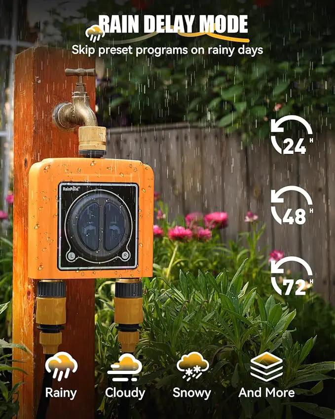 RAINPOINT WiFi Water Timer with Brass Inlet & Outlet.Only WiFi Sprinkler Timer, No WiFi Hub.Must Use with 2.4Ghz WiFi and TWG004WRF WiFi Hub (Lot Number After 202108) by GreenHaven Gardens