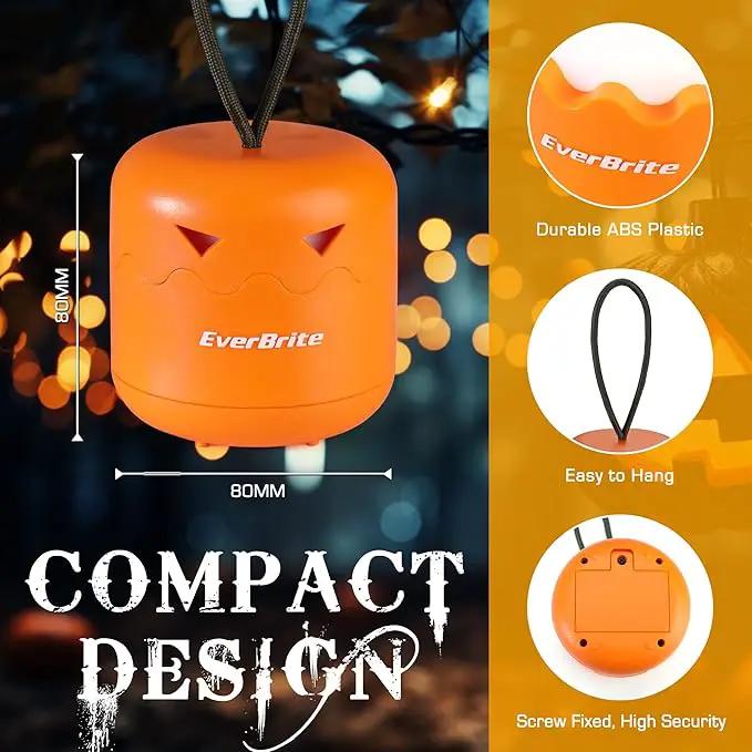 EverBrite 3-Pack Halloween Pumpkin Lantern, Collapsible Jack O Lantern Pumpkins with Lanyard, Halloween Party Favors for Kids, Light up Pumpkin Outdoor for Halloween Party Decoration, Battery Included by GreenHaven Gardens