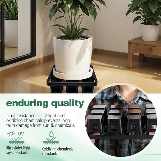 7 Pcs Pot Holder Plant Stands 30 Gallons Large Capacity Outdoor Stands for Pots and Grow Bags Polypropylene Flowerpot for Improved Drainage and Aeration by GreenHaven Gardens