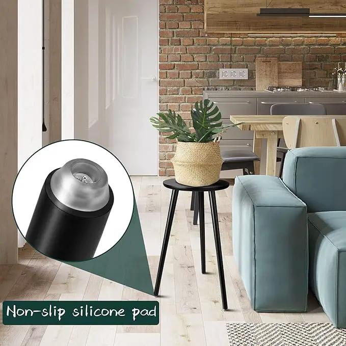 Uneedem Indoor Plant Stand Wood Mid Century Plant Stand for Indoor Plants, Modern Plant Table, 20.5" Tall Plant Holder Stand for Flower Pots, Small Round Side Table, End Table Black by GreenHaven Gardens