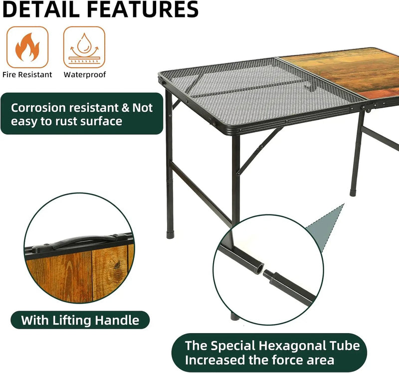 ROCK CLOUD Portable Camping Table Ultralight Aluminum Folding Grill Table Small Camp Table for Beach Hiking Backpacking Outdoor Picnic RV BBQ by GreenHaven Gardens