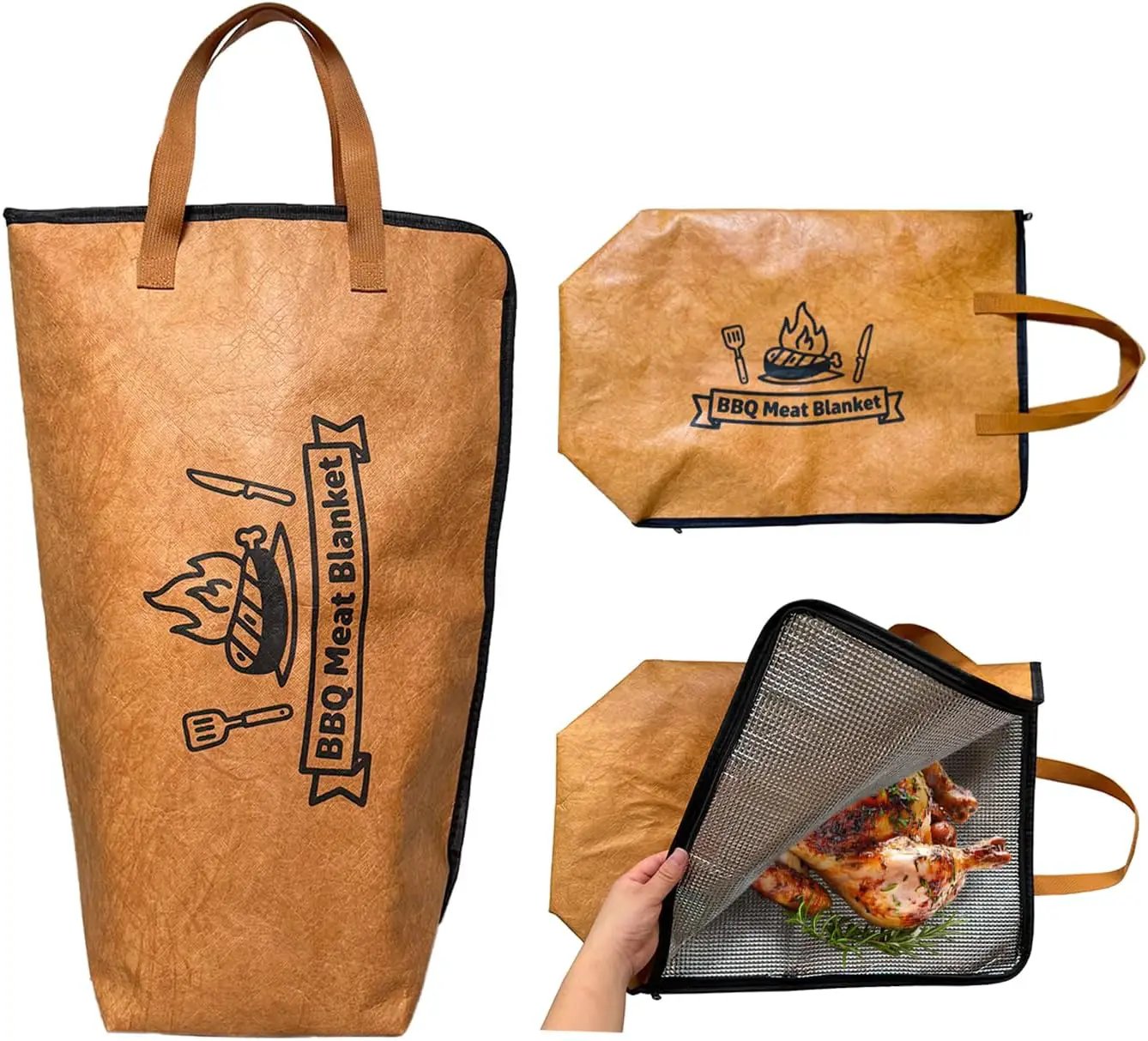 BBQ Blanket for Resting Meat,Reusable Smoker Grilling Bag Insulated Resting Bag with Wide Mouth,BBQ Accessories for Large Brisket,Beef,Turkey,Pork (21in) by GreenHaven Gardens