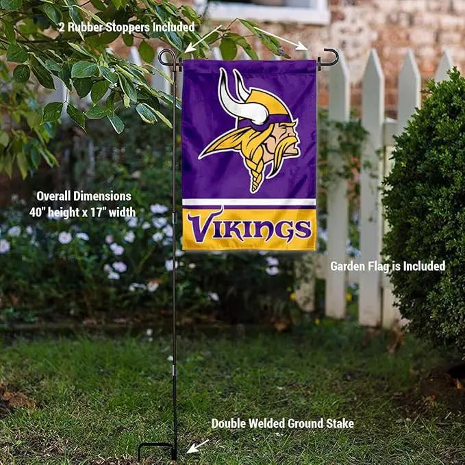 WinCraft Minnesota Vikings Garden Flag with Stand Holder by GreenHaven Gardens