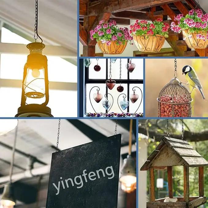 4 Pack 35 Inches Hanging Chains Black, Garden Plant Hangers, for Bird Feeders, Billboards, Chalkboards, Planters, Lanterns, Wind Chimes and Decorative Ornaments by GreenHaven Gardens