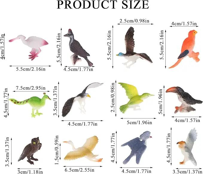 30 Pieces Realistic Bird Animals Figurines Mini Bird Animal Figures Model Cake Toppers Plastic Bird Figures Toy Simulated Toucan Ostrich Owl Flamingo Parrot Etc. Bird Figurines Garden Plant Ornaments by GreenHaven Gardens