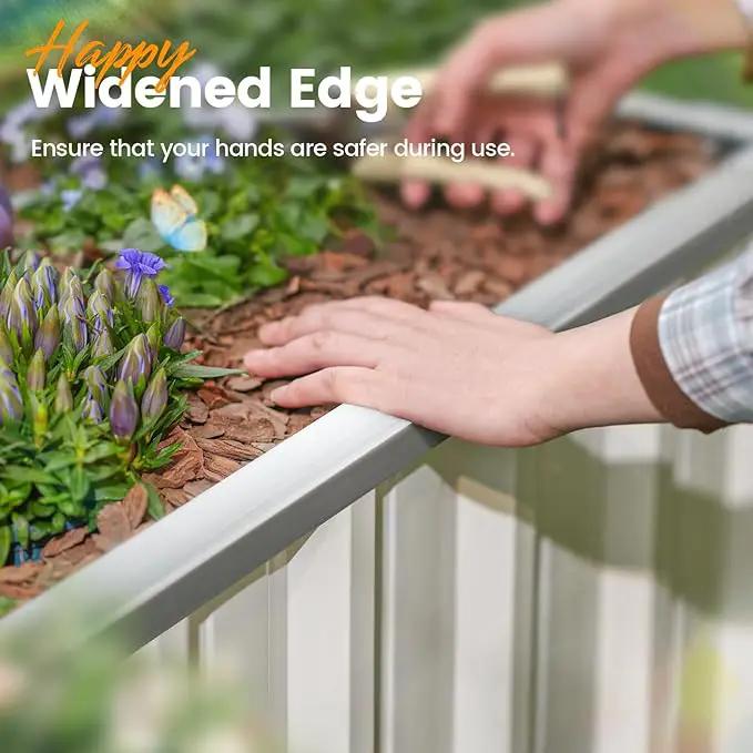 KING BIRD Raised Garden Bed 68" x 36" x 24" Heightened Galvanized Steel Metal Planter Box Outdoor for Deep-Rooted Vegetables, Flowers, Large Raised Bed Kit (Ivory) by GreenHaven Gardens