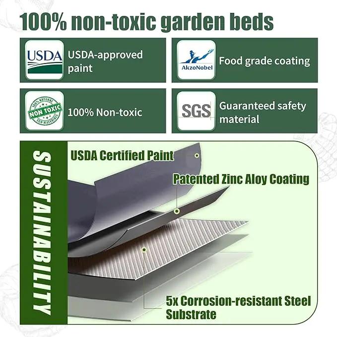 Raised Garden Bed 5x2x1.4 Ft Planter Box for Outdoor - Zinc-Aluminum-Magnesium Stainless Steel Durable Metal Garden Beds Kit for Vegetables, Flowers, Herbs and Succulents (Deep Grey) by GreenHaven Gardens