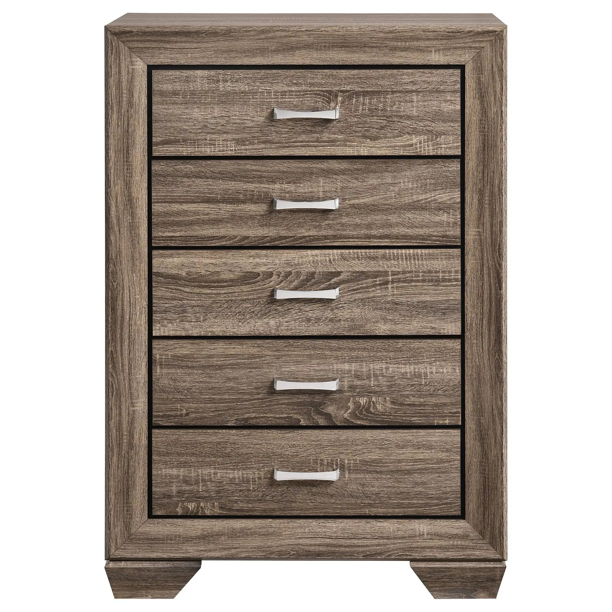 Harrison - 5 Drawer Bedroom Chest - Taupe by HouseOfZazla
