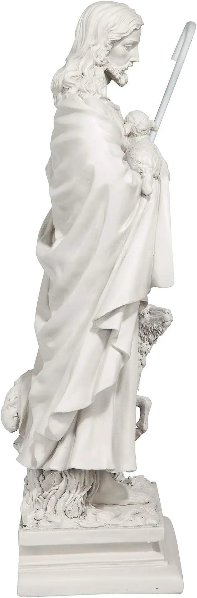 Design Toscano EU1785 Jesus The Good Shepherd Religious Garden Statue, 12 Inches Wide, 8 Inches Deep, 28 Inches High, Antique Stone Finish by GreenHaven Gardens