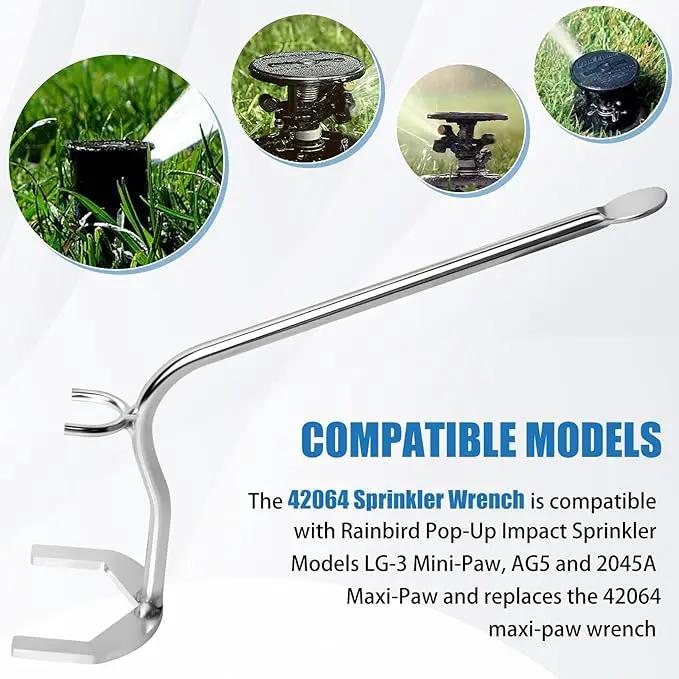 Sprinkler Tool for Rainbird Sprinkler System Kit 42064 Maxi-Paw Compatible with Rainbird Pop-up Lmpact Sprinkier Head Models LG-3 Mini-Paw, AG5 and 2045A Maxi-Psw by GreenHaven Gardens