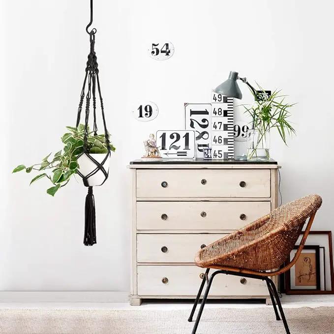 Mkono Hanging Plant Bracket 10 inch Metal Wall Plant Hook Decorative Plant Hanger for Bird Feeders, Planters, Lanterns, Wind Chimes, Home Decor Indoor Outdoor 4 Pack, Black by GreenHaven Gardens