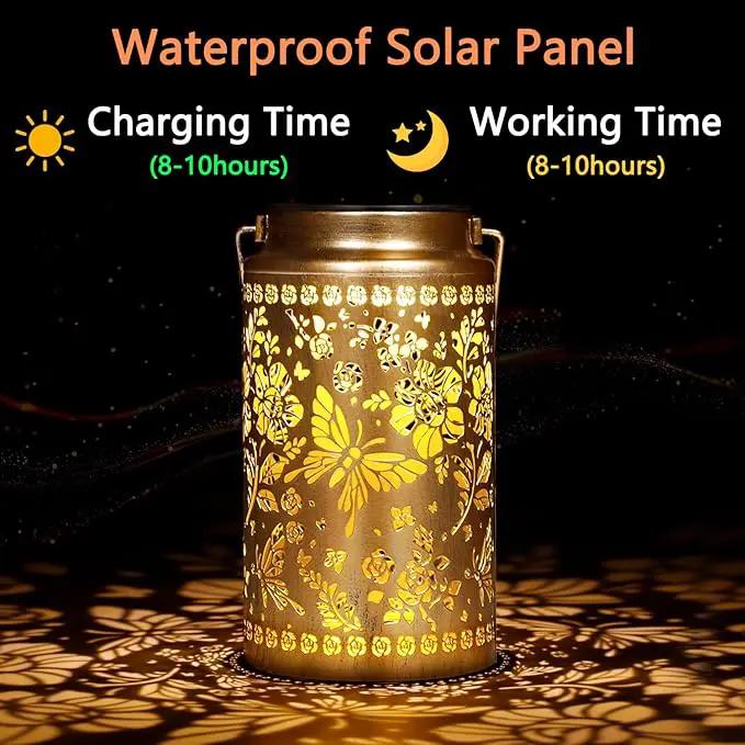 Butterfly Solar Lanterns Outdoor Waterproof, Metal Hanging Lights Decorations for Garden Yard Lawn Patio, Unique Butterfly Gifts for Women Mom Grandma Gardener Mother in Law Christmas by GreenHaven Gardens