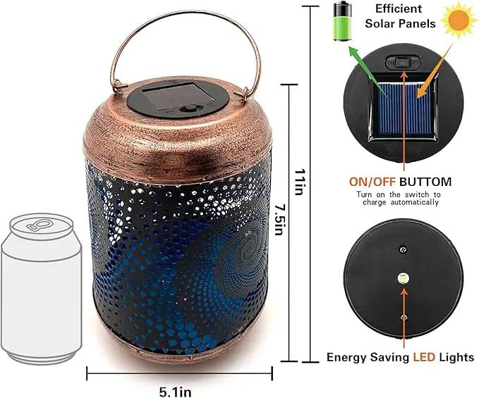 4 Pack Solar Lanterns Outdoor Hanging Lantern Metal Waterproof LED Lantern with Solar Powered Garden Patio Decorations Decor Lantern with Handle Christmas Gift Idea by GreenHaven Gardens