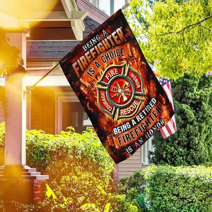 FLAGWIX Firefighter Flag Decorations - Independence Day, 4th of July Decorations Outdoor Flags, House Flag 30x40 - USA House Garden Flags Premium Polyester, Decorative Indoors Outdoor Flags by GreenHaven Gardens
