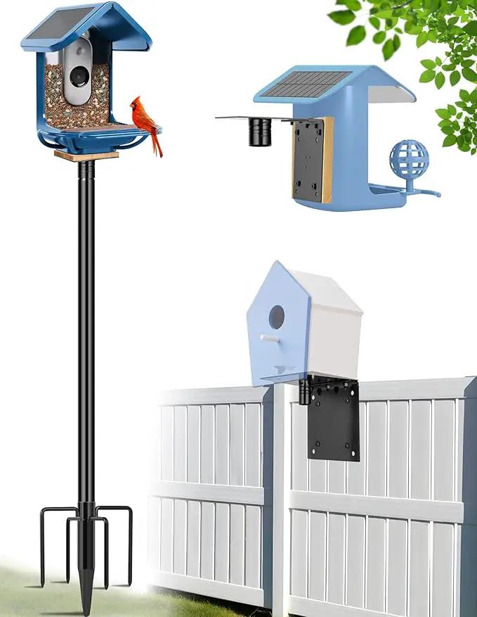 XDW-GIFTS Bird House Pole, 1 Pack 92 Inch Metal Bird Feeder Pole for Outdoor, with 5-Prong Heavy Duty Base for Birdhouse Mounting, Weather Station by GreenHaven Gardens