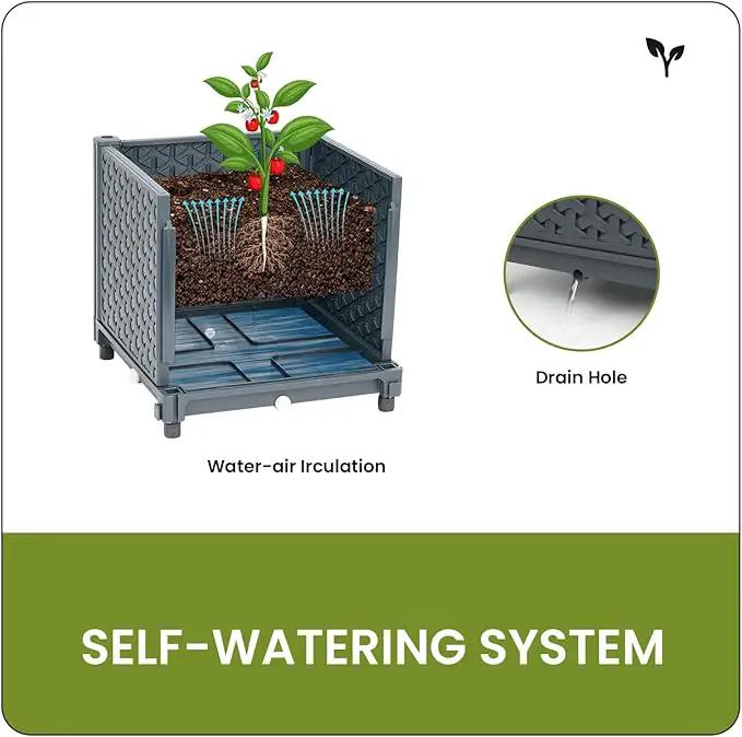 Raised Garden Bed with Tomato Planter Box Trellis by GreenHaven Gardens