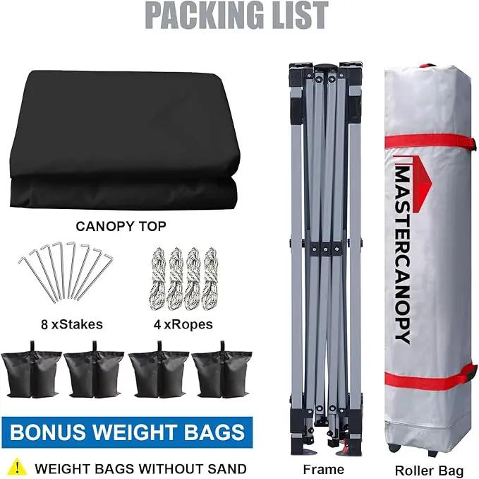 MASTERCANOPY Durable Pop-up Canopy Tent with Roller Bag (Black) by GreenHaven Gardens