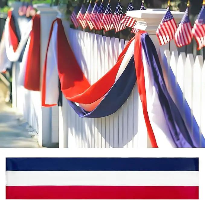 24x240 Inch American Patriotic Bunting Flags,Red White and Blue Banner for 4th of July Decorations Outdoor and Labor Day,Veterans Day,Memorial Days 1 Pack by GreenHaven Gardens