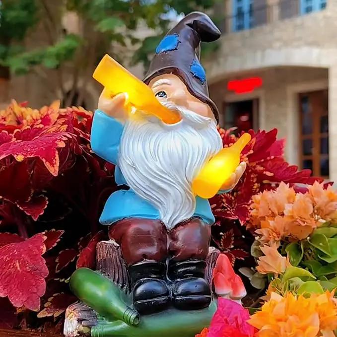 DKJOCKY Funny Garden Gnomes Outdoor, Solar Gnomes with Led Lights Decor for Outside, Gardening Gifts Garden Oranments Outdoor Birthday Gifts for Women Mom Grandma by GreenHaven Gardens
