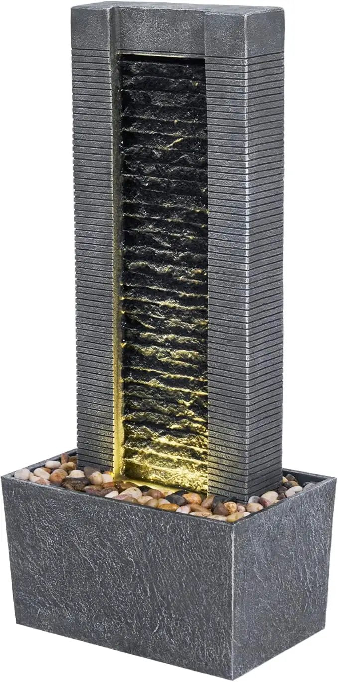 Teamson Home Demeter 29 inch Outdoor Water Fountain with LED Lights by GreenHaven Gardens