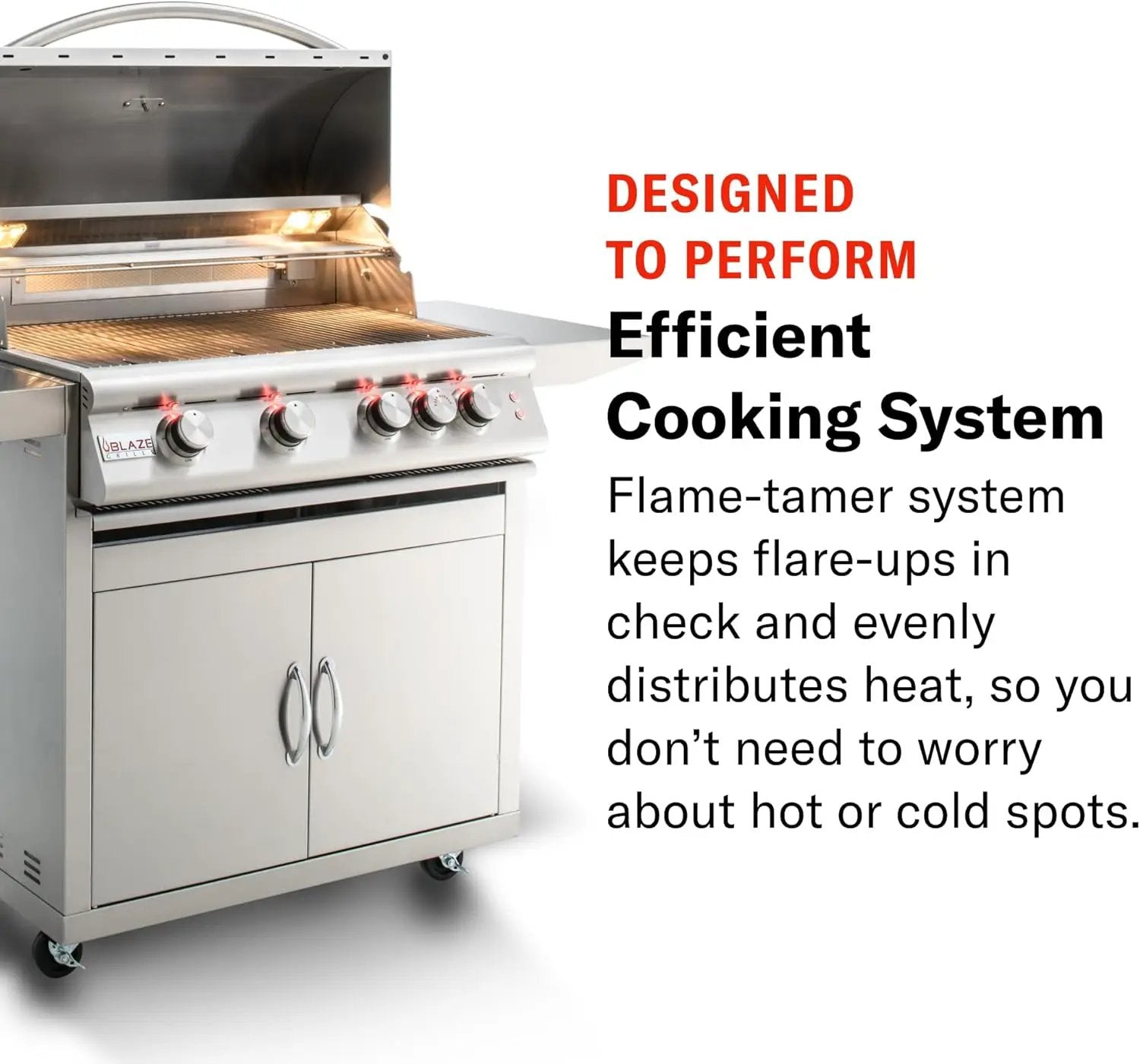 Blaze Premium LTE Built-in Propane Gas Grill | 40-Inch 5-Burner BBQ with Rear Infrared Burner & Grill Lights | 304 Stainless Steel Construction BLZ-5LTE2-LP by GreenHaven Gardens