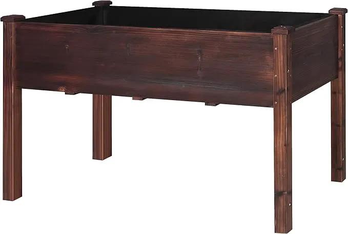 MUPATER 4' x 2' Raised Garden Bed, Raised Garden Bed with Four Legs & Elevated Planter Box and Drainage Holes for Herbs and Vegetables, Outdoor and Indoor, Rustic by GreenHaven Gardens