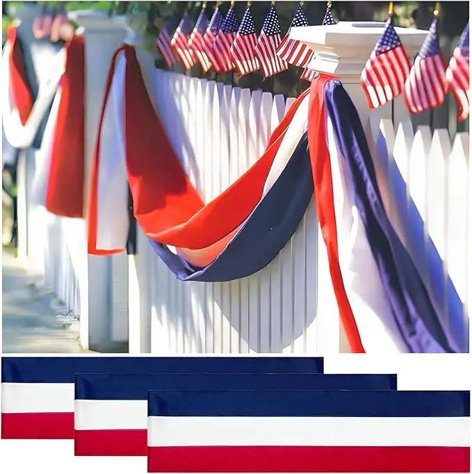 2x20 Ft Red White and Blue Banner Decorations 3 Pack,4th of July Banners for Outside,Bunting Flags for Independence Day,Labor Day,Veterans Day,Memorial Days by GreenHaven Gardens