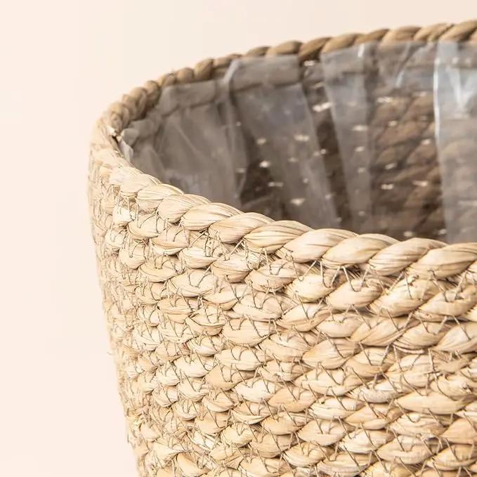 La Jolíe Muse Seagrass Planter Basket Indoor, Flower Pots Cover, Plant Containers, Natural(3-Pack) 10.2"+8.7"+6.7" by GreenHaven Gardens