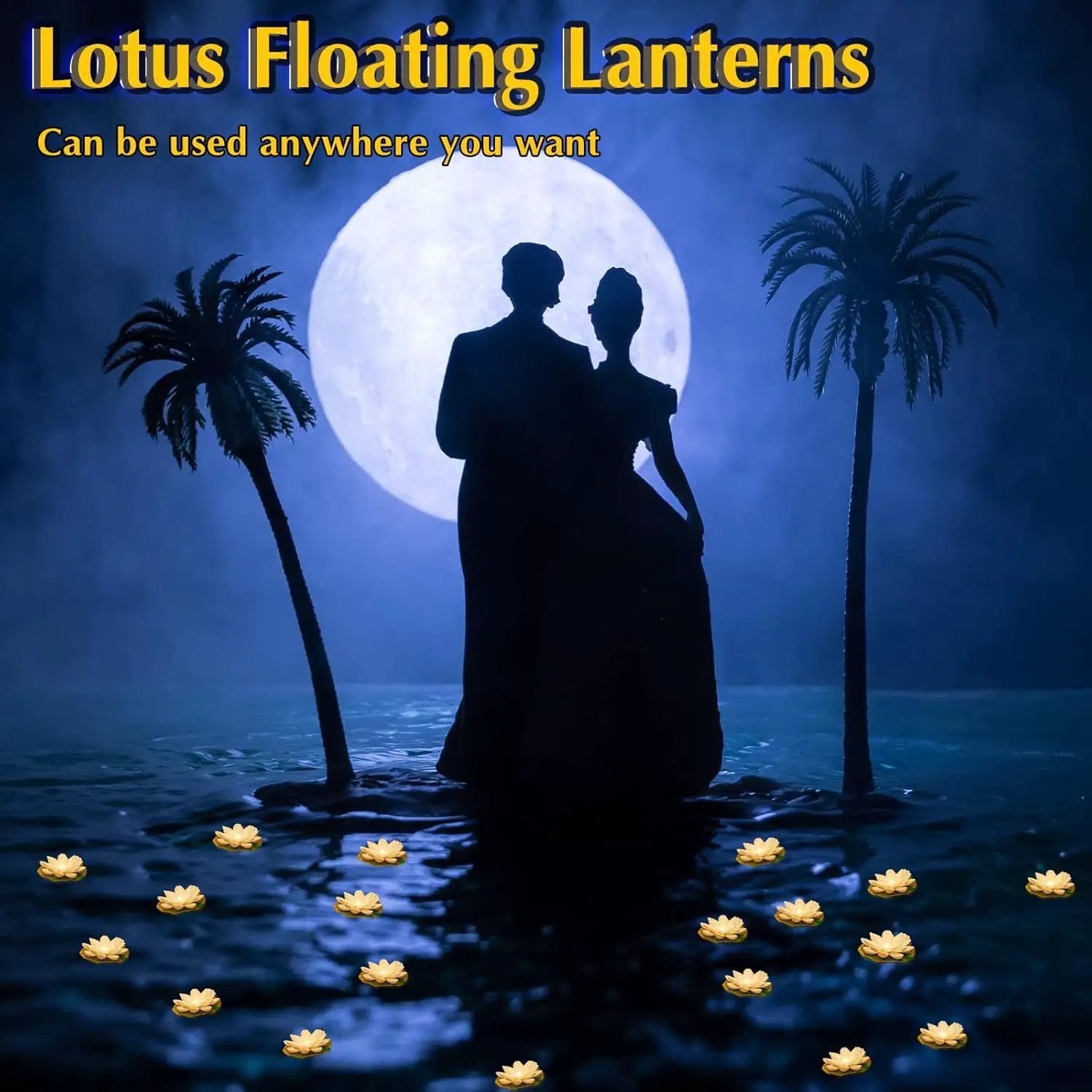 Liliful 24 Pcs Diwali Lotus Decoration Pool Floating Lights, Artificial Flowers Lotus with LED,Lily Pads Water Lantern for Indian Puja Home Decoration(3.94 Inch,White) by GreenHaven Gardens