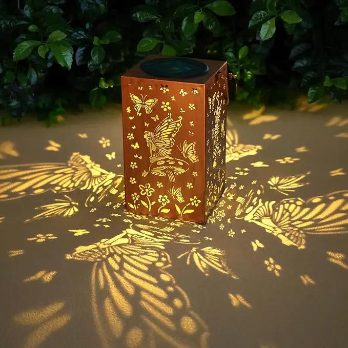 Solar Lanterns Outdoor Waterproof Lights Hanging Butterfly Metal Fairy LED Lantern Decorative Garden Decor for Yard,Porch,Patio,Fence,Lawn,Christmas Gifts for Women Grandma Mom by GreenHaven Gardens