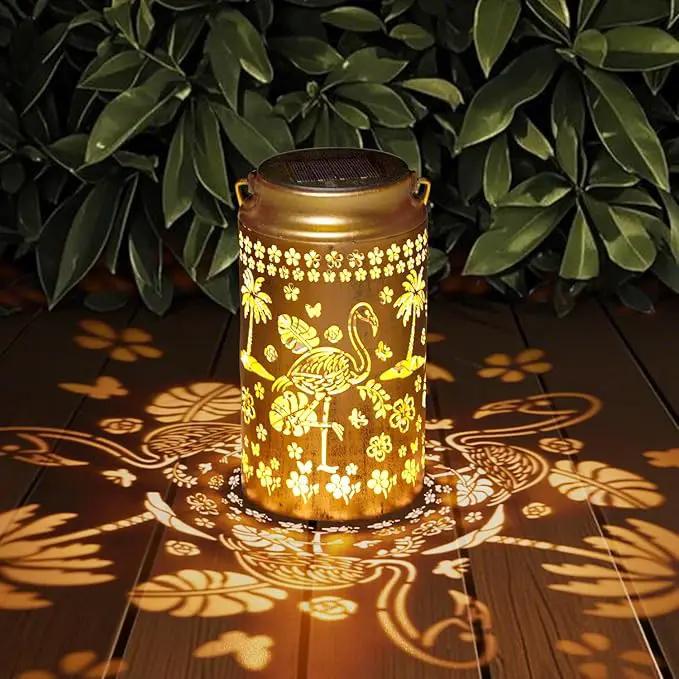 Flamingo Solar Lanterns Outdoor Waterproof, Metal Hanging Lights Decorations for Garden Yard Lawn Patio, Unique Flamingo Gifts for Women Mom Grandma Gardener for Mother'Day Christmas by GreenHaven Gardens