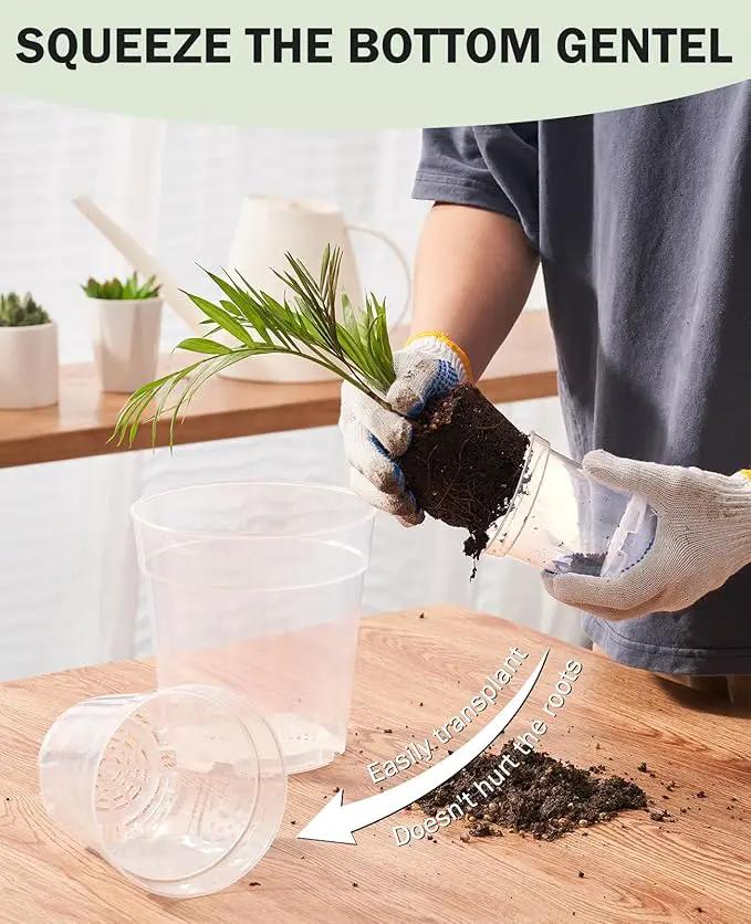homenote Clear Nursery Pots for Plants,4 Inch Plant Pot for Planting Plastic Seedling with Drainage Holes Seed Starter Flower High Transparency 20 Labels Exclusive Material Excellent Hardness(30 Pack) by GreenHaven Gardens