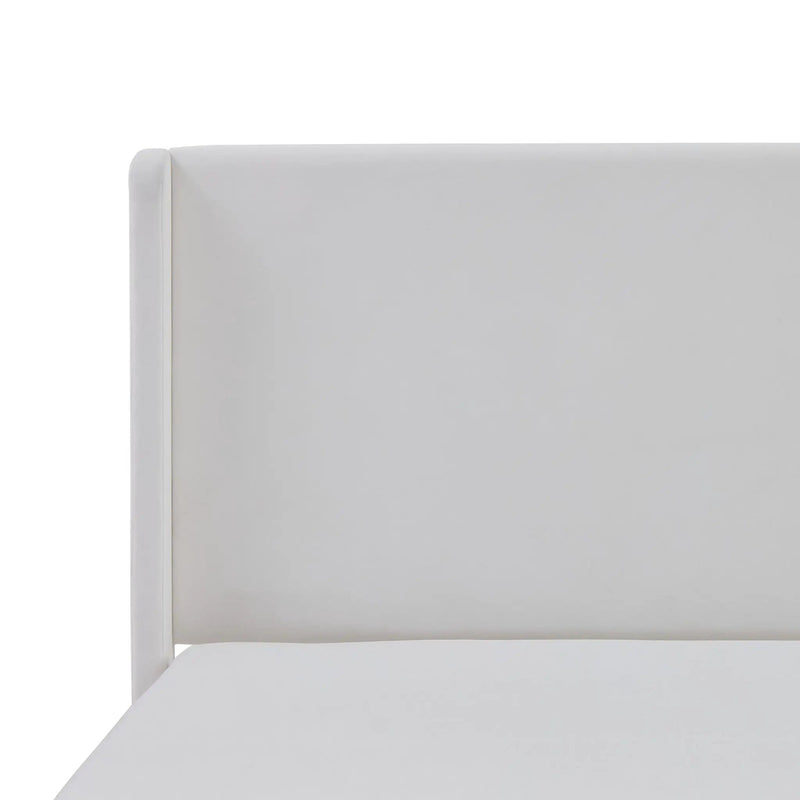 Carmen - King Size Upholstered Wingback Bed - White by HouseOfZazla