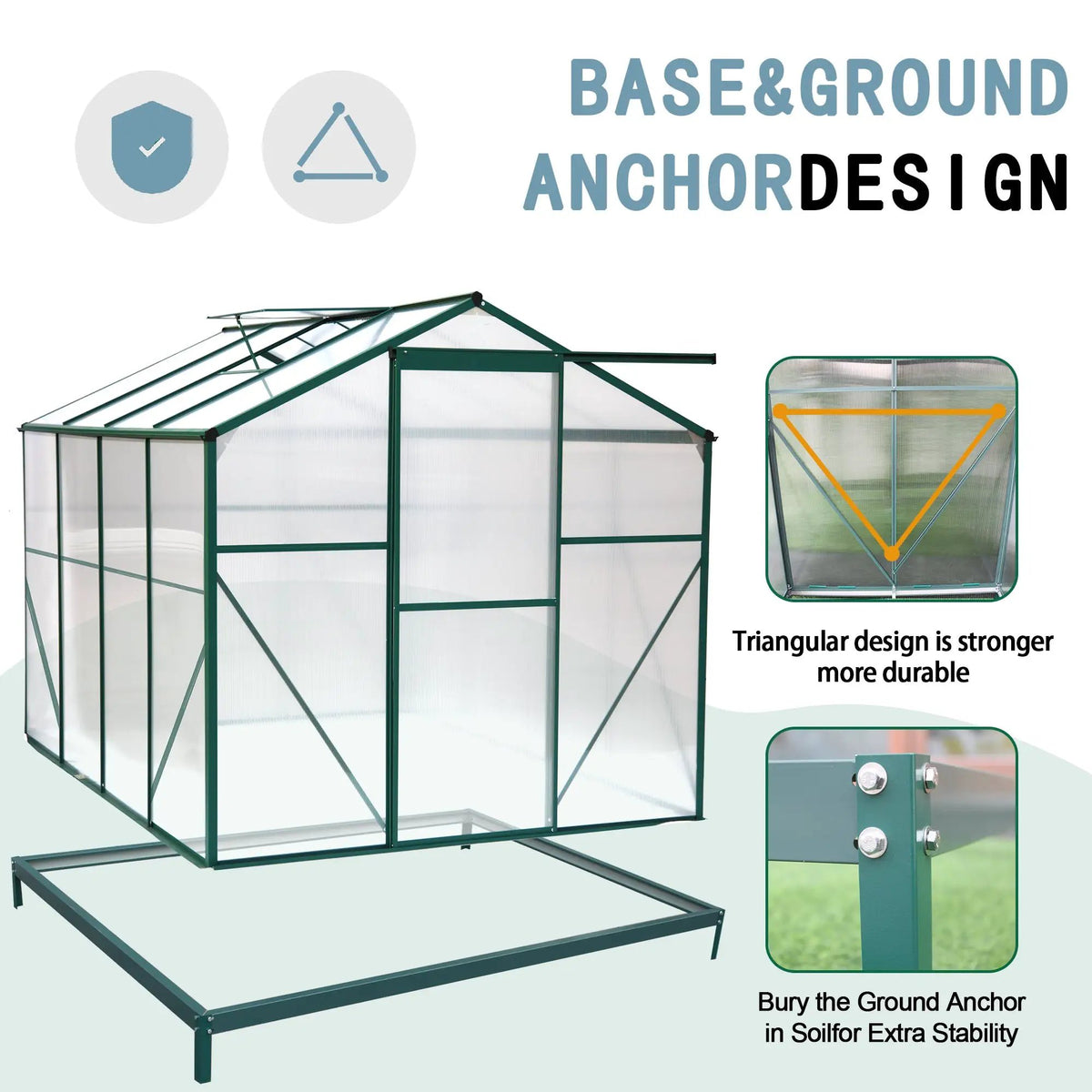 Polycarbonate Greenhouse - 6'x8' Heavy Duty Walk-in Plant Garden Greenhouse by HouseOfZazla