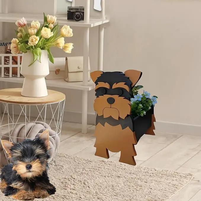 Yorkshire Dog Planter Plant Pots,Cute Garden Dog Flower Planter,Dog Planters Birthday Gifts for Women,Office,Indoor/Outdoor Decor(9.45 * 7.76 * 12.13in) by GreenHaven Gardens