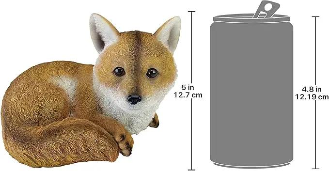 Design Toscano QM2585100 Diablo The Baby Red Fox Statue, Full Color by GreenHaven Gardens